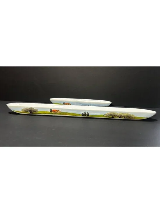 Susanne Riette Boston Warehouse Hand-Painted Ceramic Olive Boat Set VTG 02 - Picture 5 of 11